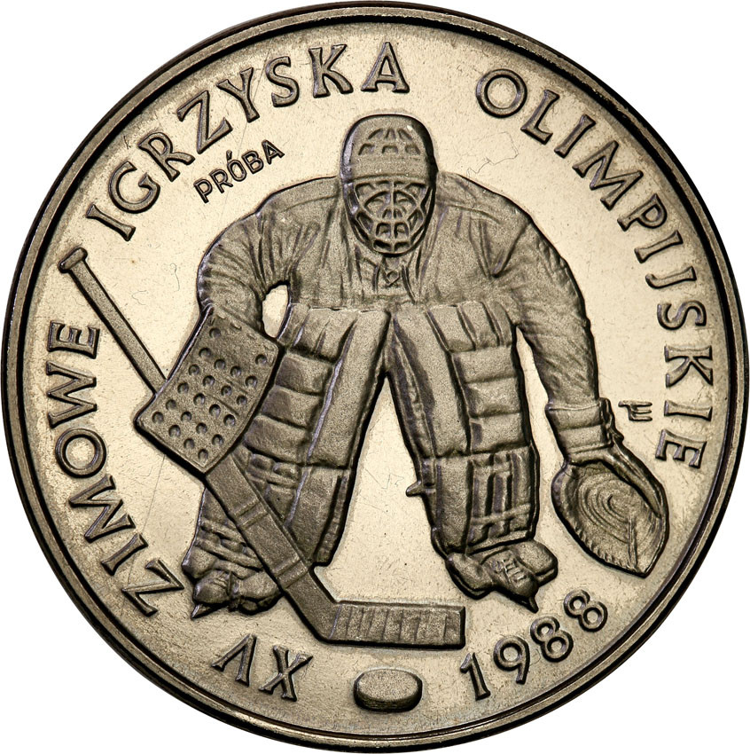 PRL. PRÓBA Nikiel 500 złotych 1987 XV Zimowe Igrzyska Olimpijskie